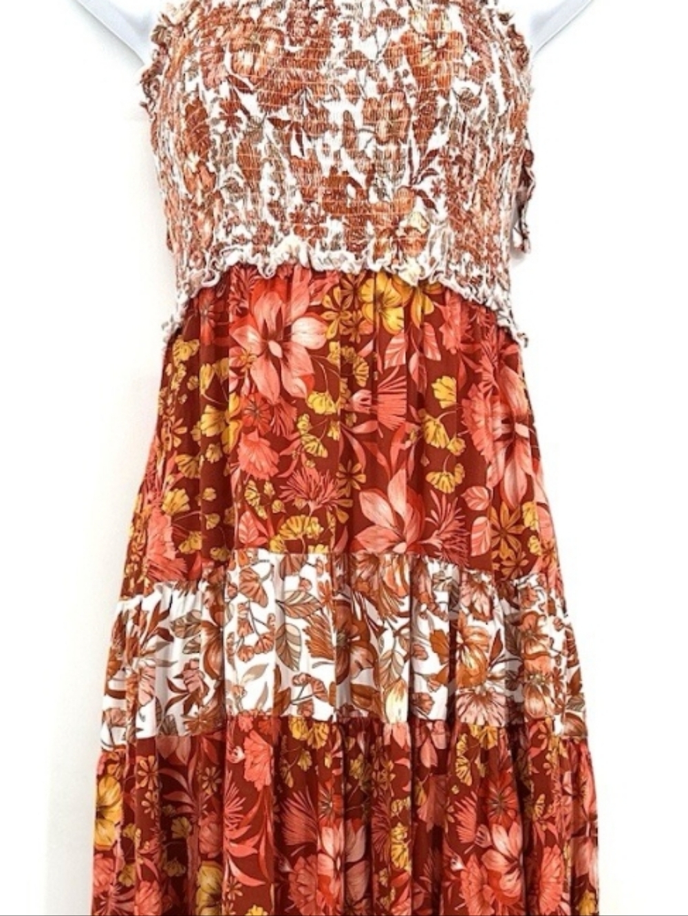 Abel the Label Lisbon Maple Smocked Tiered Maxi Dress XS - Picture 9 of 13